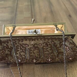 Carlo Fellini gold evening bag